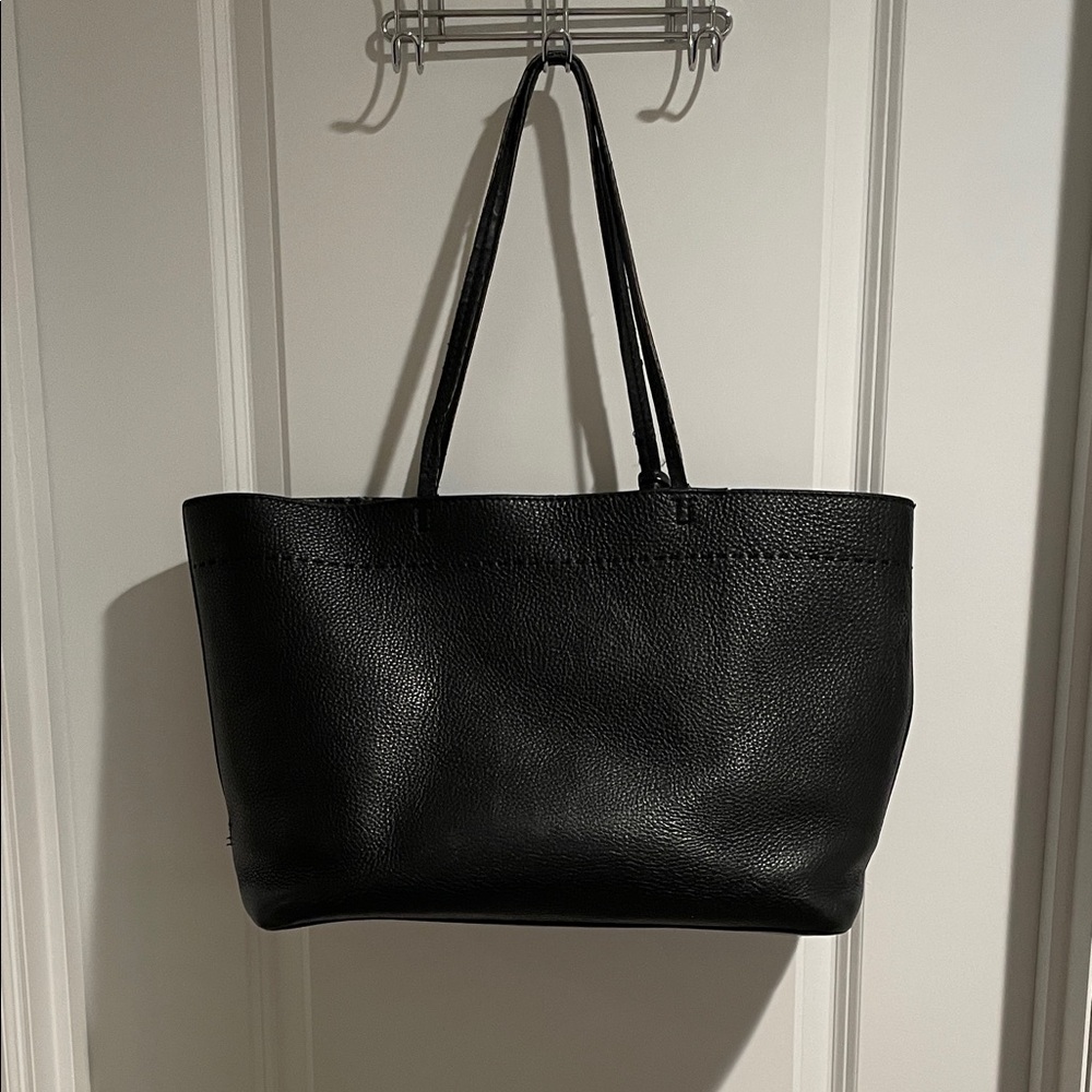 Tory Burch Black Leather Tote - Picture 3 of 5